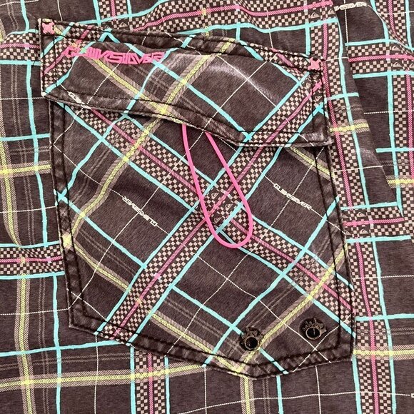 Quicksilver Shorts‎ Mens 32 Black Neon Board Shorts Multi Pockets Summer … - Picture 6 of 8